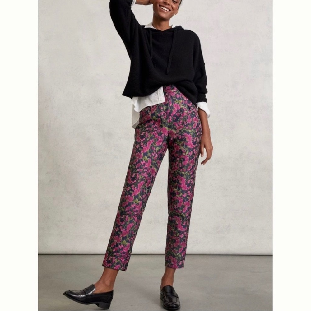 NEW Anthropologie Lilija Straight Jacquard Trousers - XS